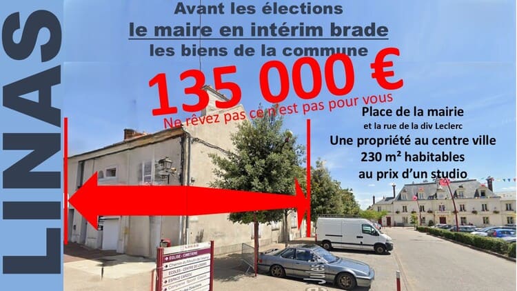 Le maire par intérim vient de brader une propriété du centre-ville, donnant sur la place de la mairie.