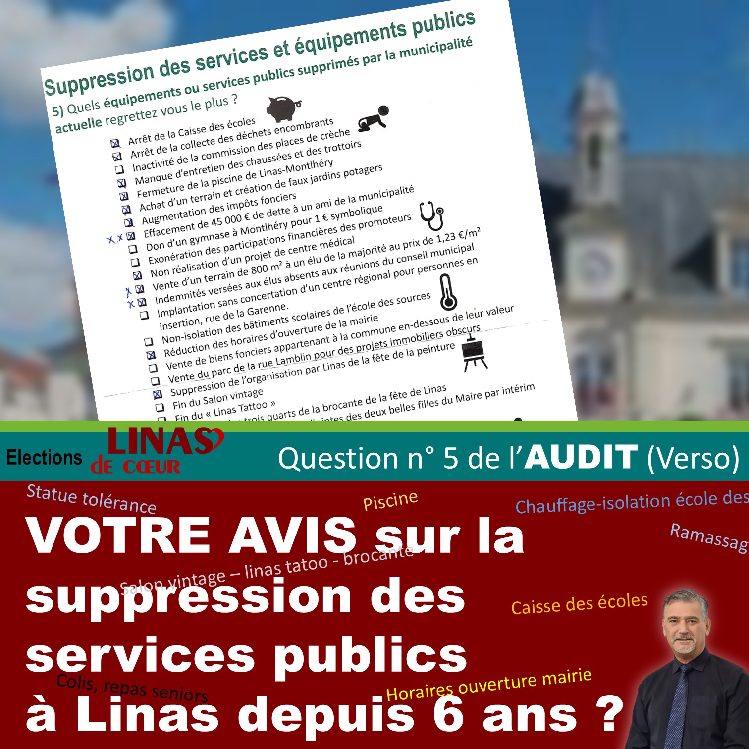 5 eme question de l&rsquo;audit vous pouvez vous exprimer sur les srvices publics supprimé de puis 6 ans